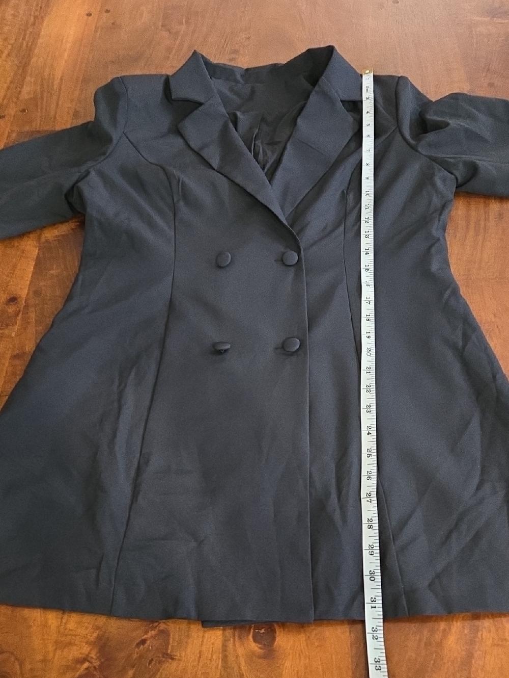 Double-Breasted Black Women's Blazer Coat Size Large - Picture 5 of 6